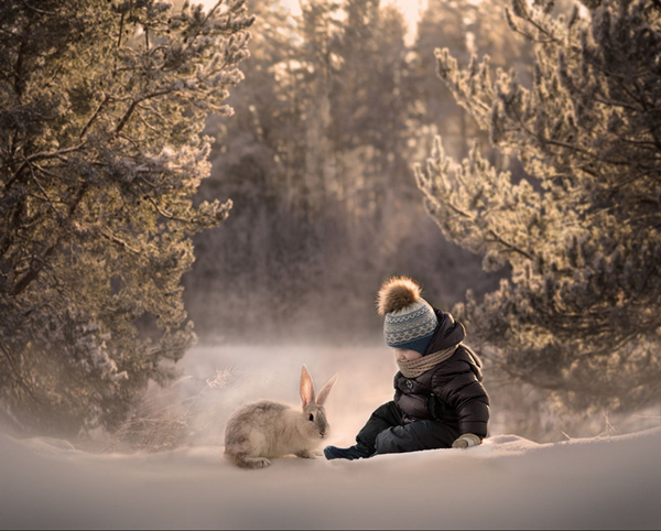 Elena Shumilova:孩子与动物的温暖瞬间