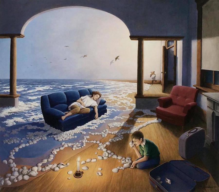 Rob Gonsalves魔幻现实主义风格视错觉插画欣赏