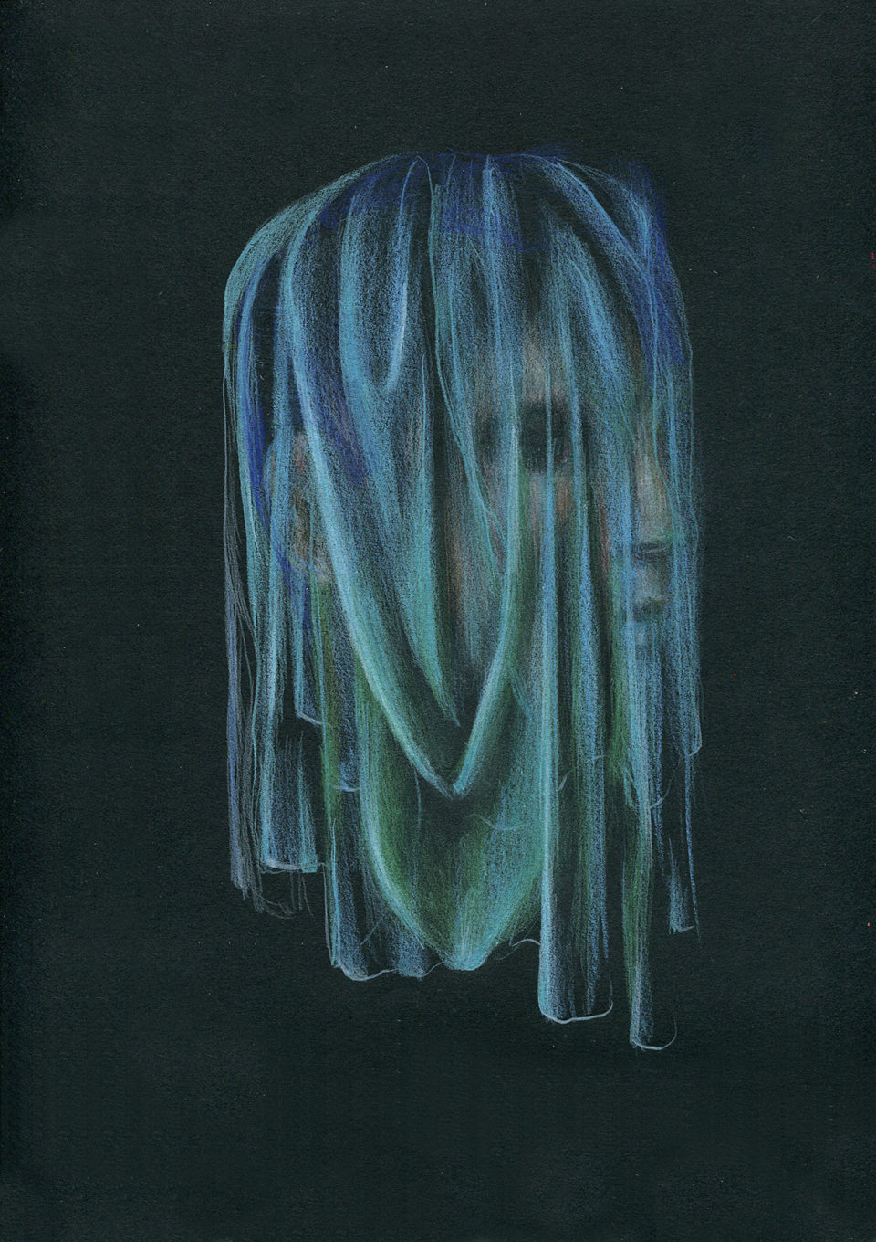 Alice Wellinger＂黑色＂系列抽象彩铅蜡笔画作品
