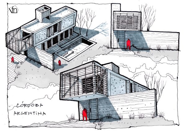 精致的铅笔和水彩速写：Neyra建筑插画欣赏