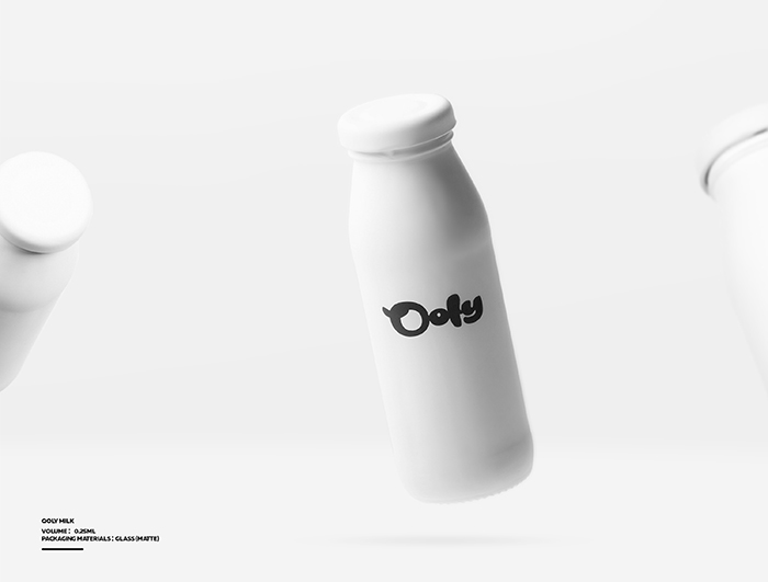 极简风格的Qoly牛奶包装设计