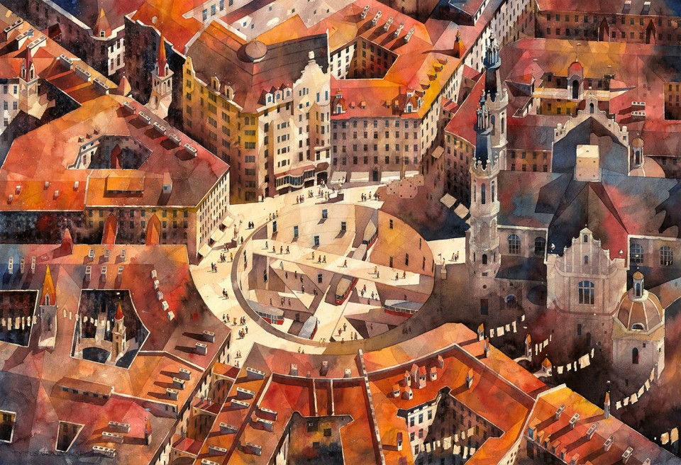 Tytus Brzozowski的奇幻城市插画