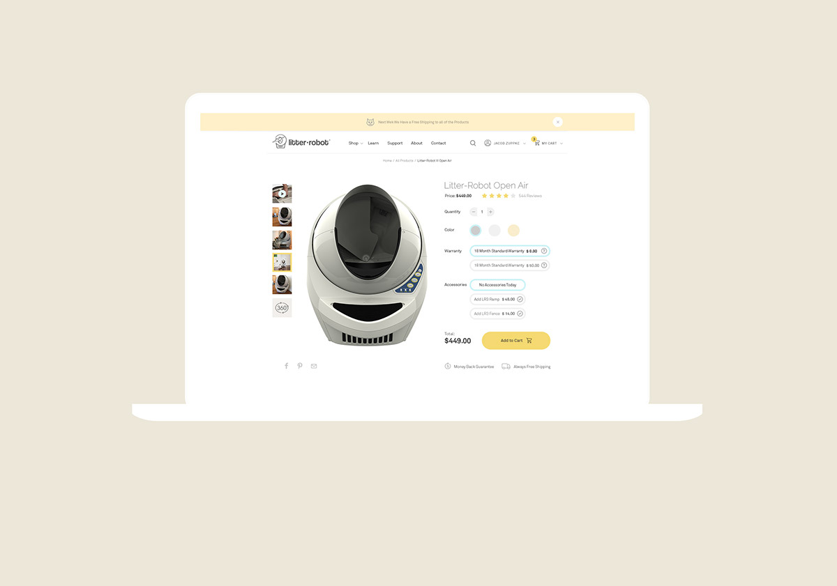 Litter-Robot网页UI设计