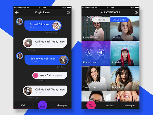 30个APP联系人和通讯录UI界面设计