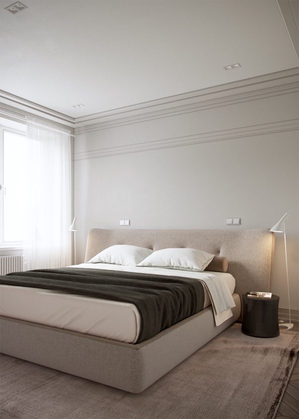 优雅纯白的简约三居室公寓设计