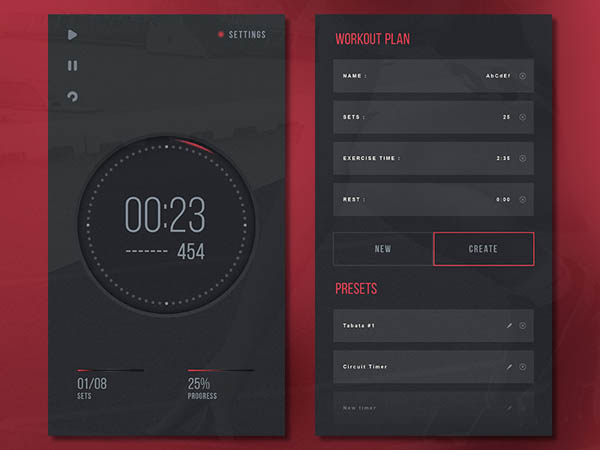 25个秒表APP UI设计作品
