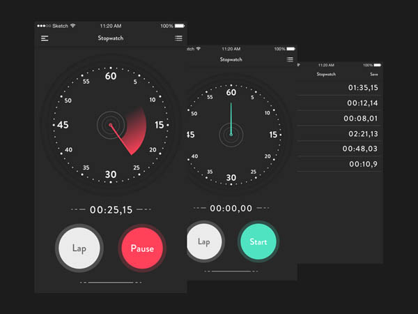 25个秒表APP UI设计作品