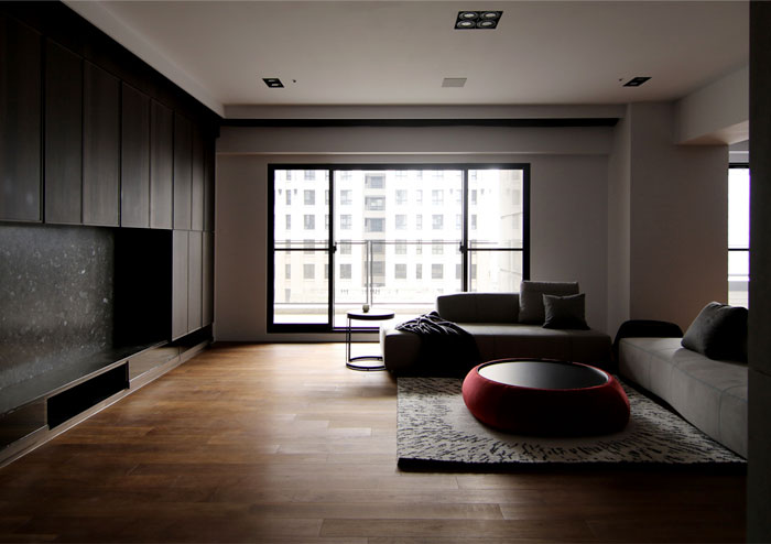 台湾黑色时尚的现代简约风公寓装修设计
