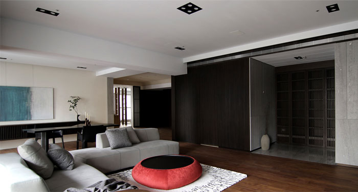 台湾黑色时尚的现代简约风公寓装修设计