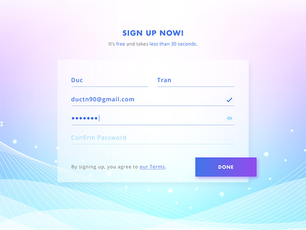 44个漂亮的注册表单设计