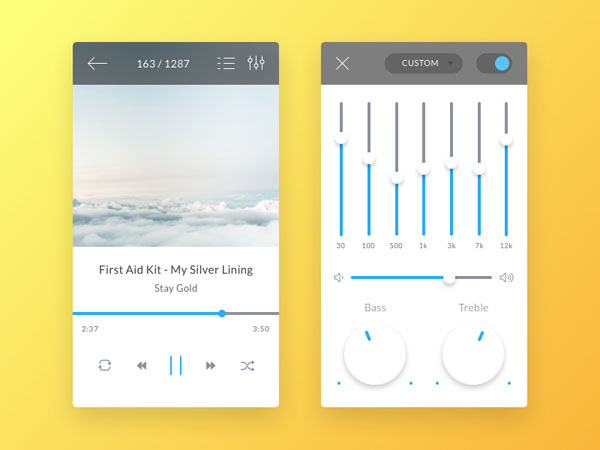 30个音乐均衡器UI界面设计