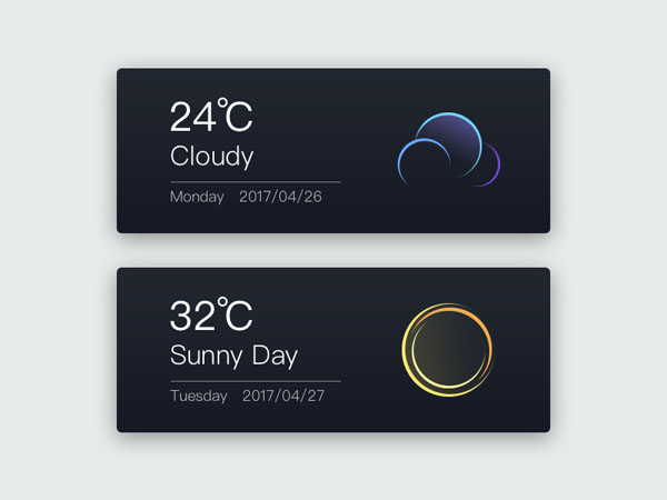 30个天气小部件UI设计作品