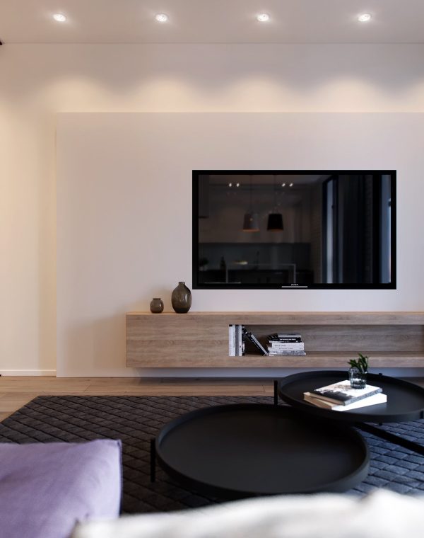 现代配色方案的一居室公寓设计