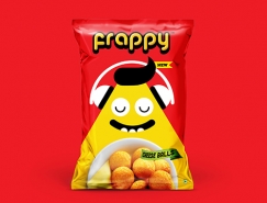 可爱卡通风格的Frappy膨化食品包装设计