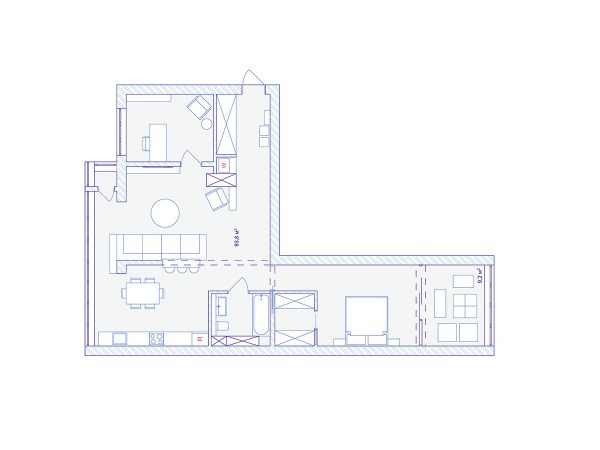 2个暗黑风格L型小公寓设计