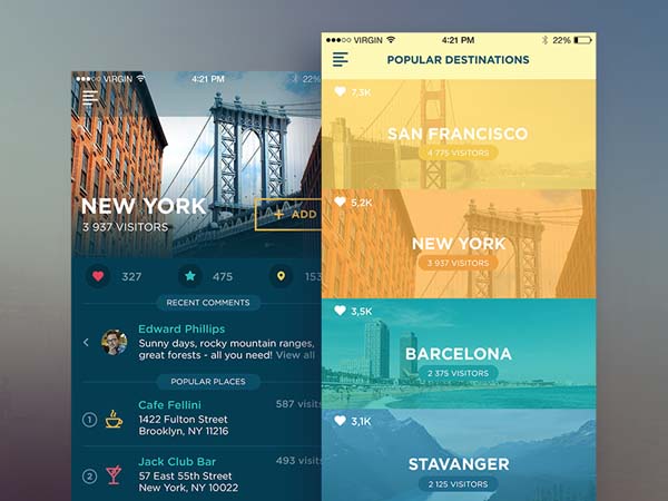 50个扁平化风格App应用UI设计欣赏