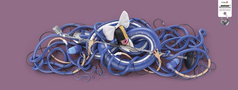 德国3D艺术家Mark Gmehling：Bose无线耳机广告插画设计