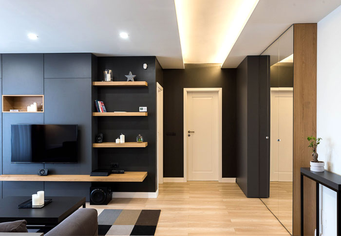 酷黑现代风格一居室装修设计