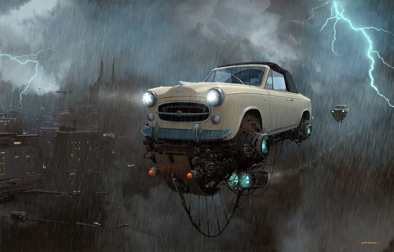 Alejandro Burdisio概念插画作品：飞翔的汽车