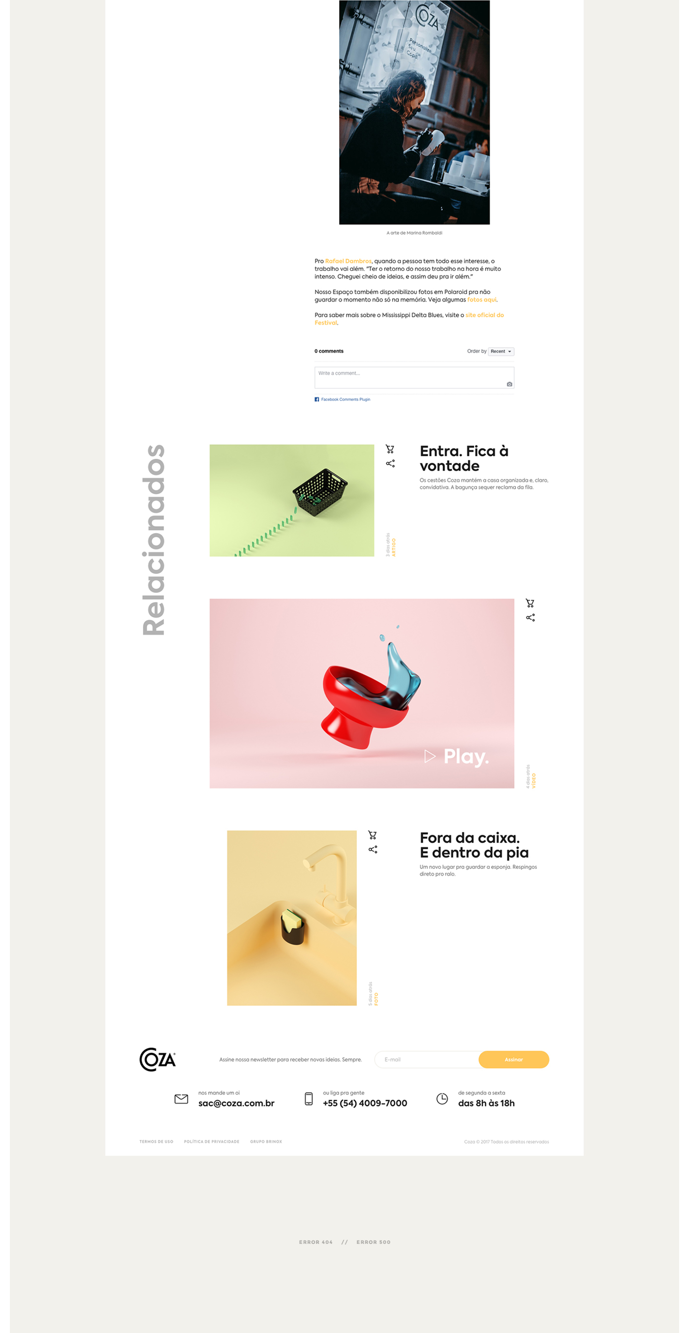 巴西塑料产品领导品牌Coza的网站设计欣赏