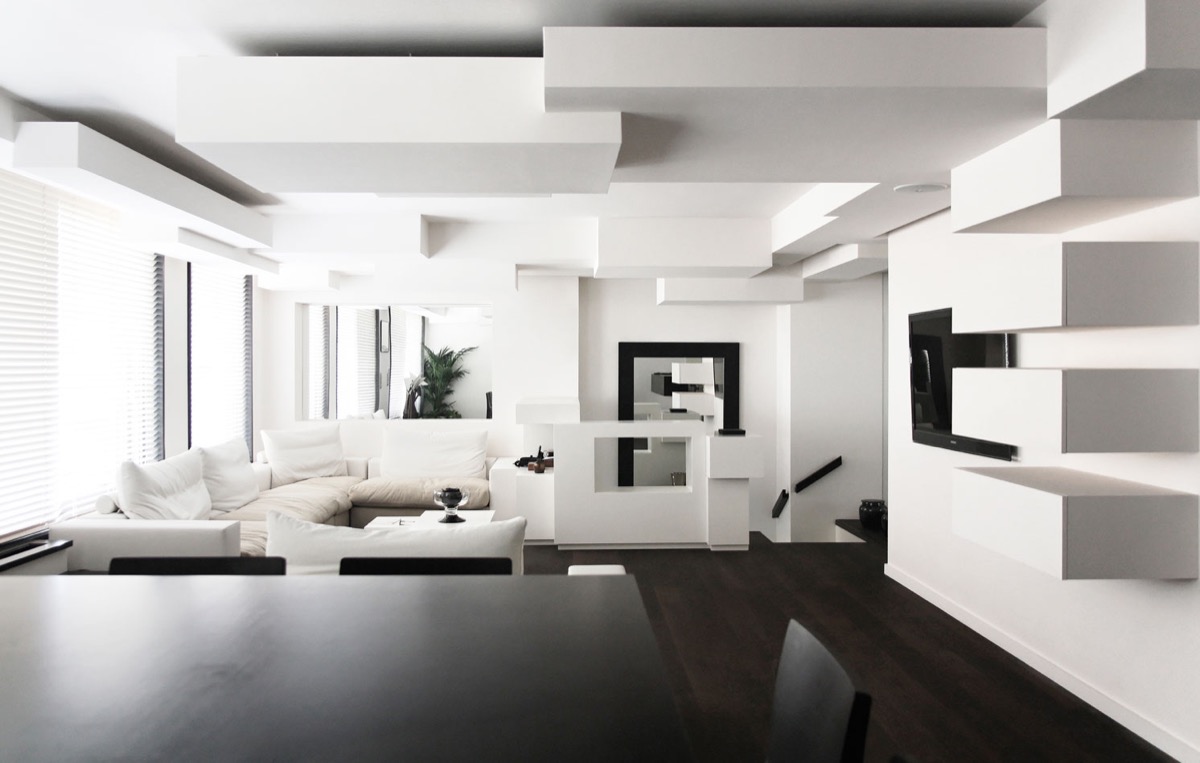30个纯净的白色起居室与客厅设计